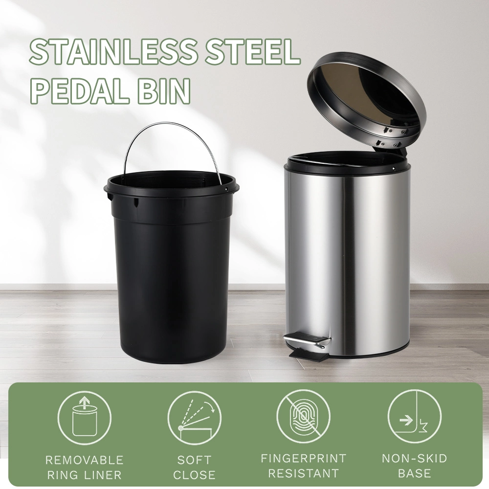 Guangdong Public Trash Can Stainless Steel Colorful Home Bathroom Kitchen Waste Bin