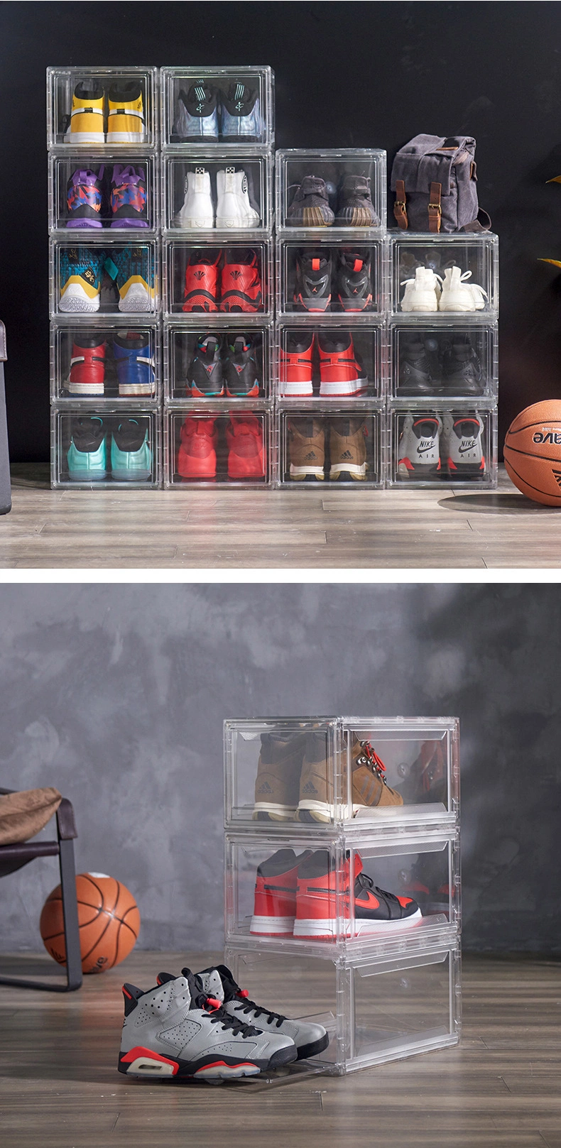 High Quality Royalunion Organizer Clear Magnetic Sports Storage Shoes Box