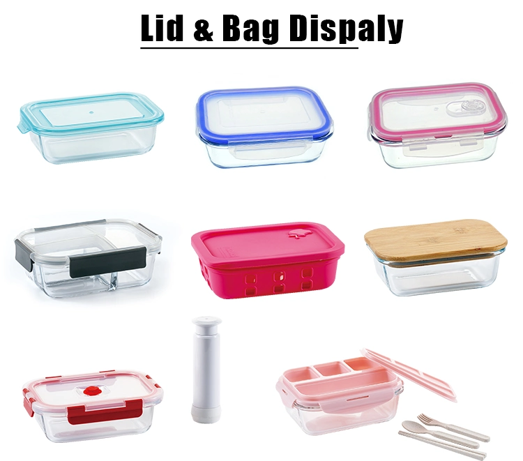 880ml Square Clear Home Lunch Boxes Microwave Glass Bowl Glass Crisper