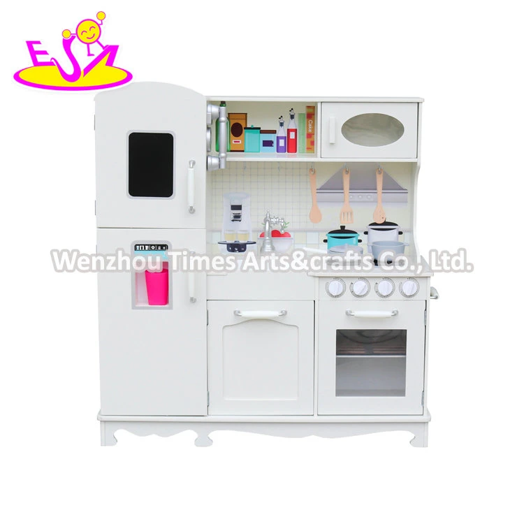 New Arrival Pretend Play White Wooden Large Toy Kitchen for Kids 10%off W10c409