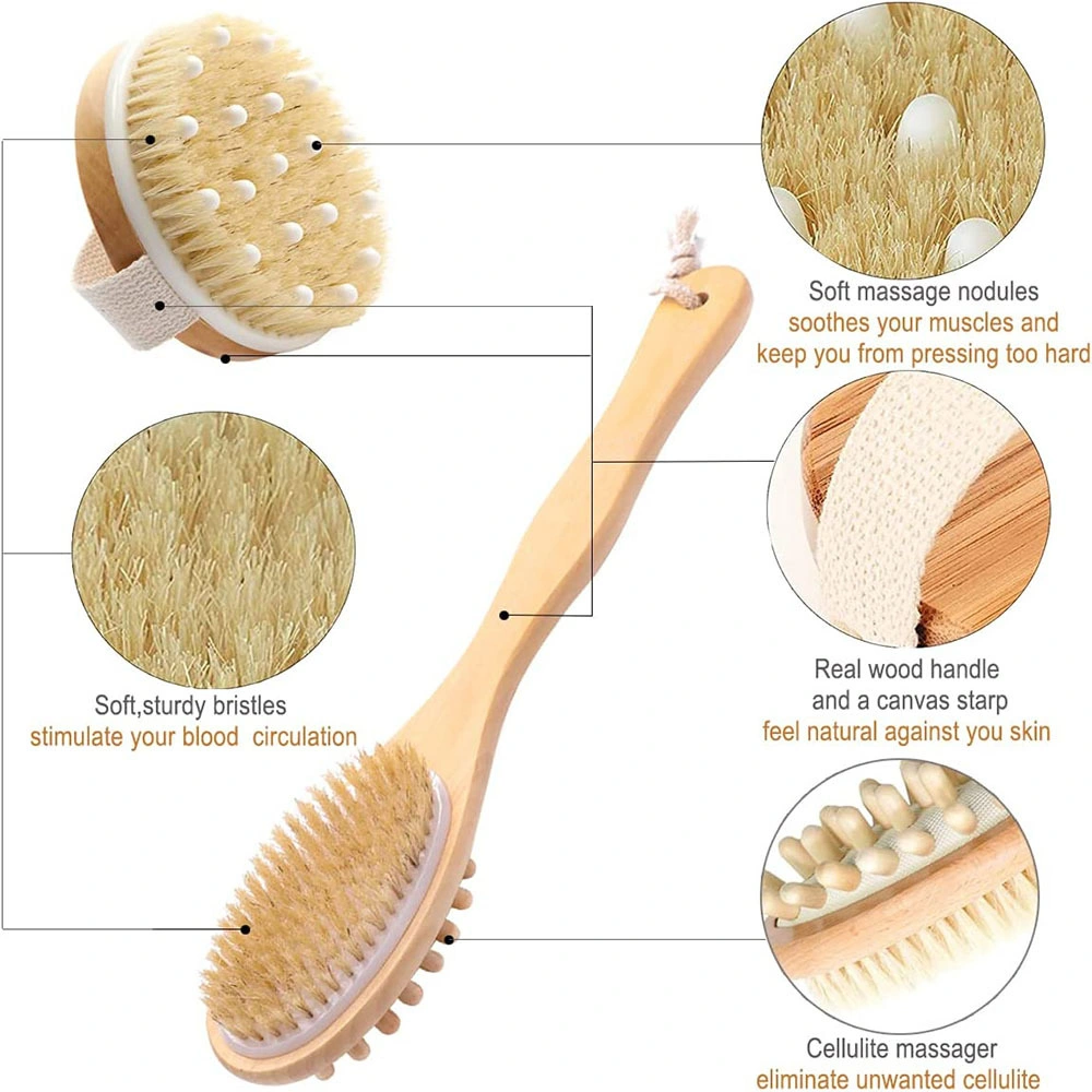 FSC Bamboo Handle Bath Brush with Message Head Body Brush