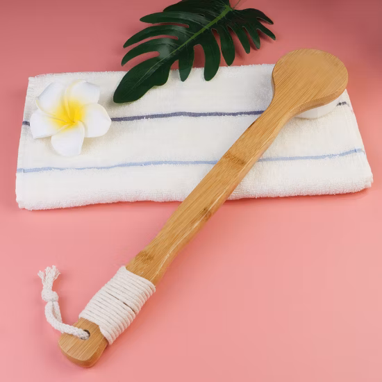 Natural Boar Bristle Dry Body Brushes Long Handle Wooden Wash Scrubber Bath Body Brush