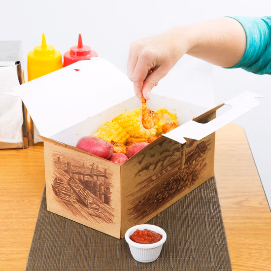 Kraft Treat Gift Paper Cardboard Boxes with Handles and Food
