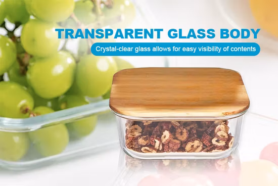 370ml Round Home Lunch Box Microwave Glass Bowl Glass Crisper with Lid