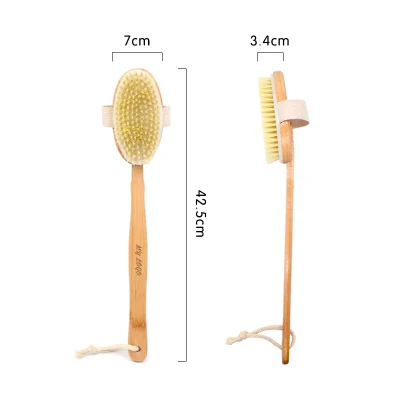 Private Label Dry Skin Bath Brush Natural Bamboo Brush for Cellulite Exfoliating Body Brush