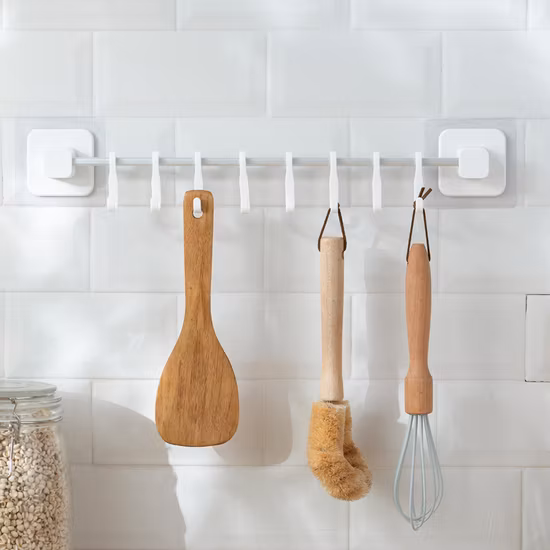 Kitchen Rack Hanging Rod Free Punching Rack Wall Mounted Shovel Spatula Wbb16015
