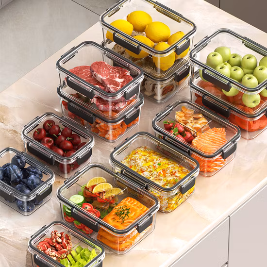 1400ml Microwave Safe Food Containers Storage Container Glass Crisper